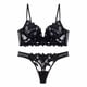 thumbnail image 1 of Ropa interior de encaje bordado con escote en V profundo sexy europeo y americano para mujer, sujetador de traje con fruncido pequeño y pecho grande ultrafino, 1 of 5