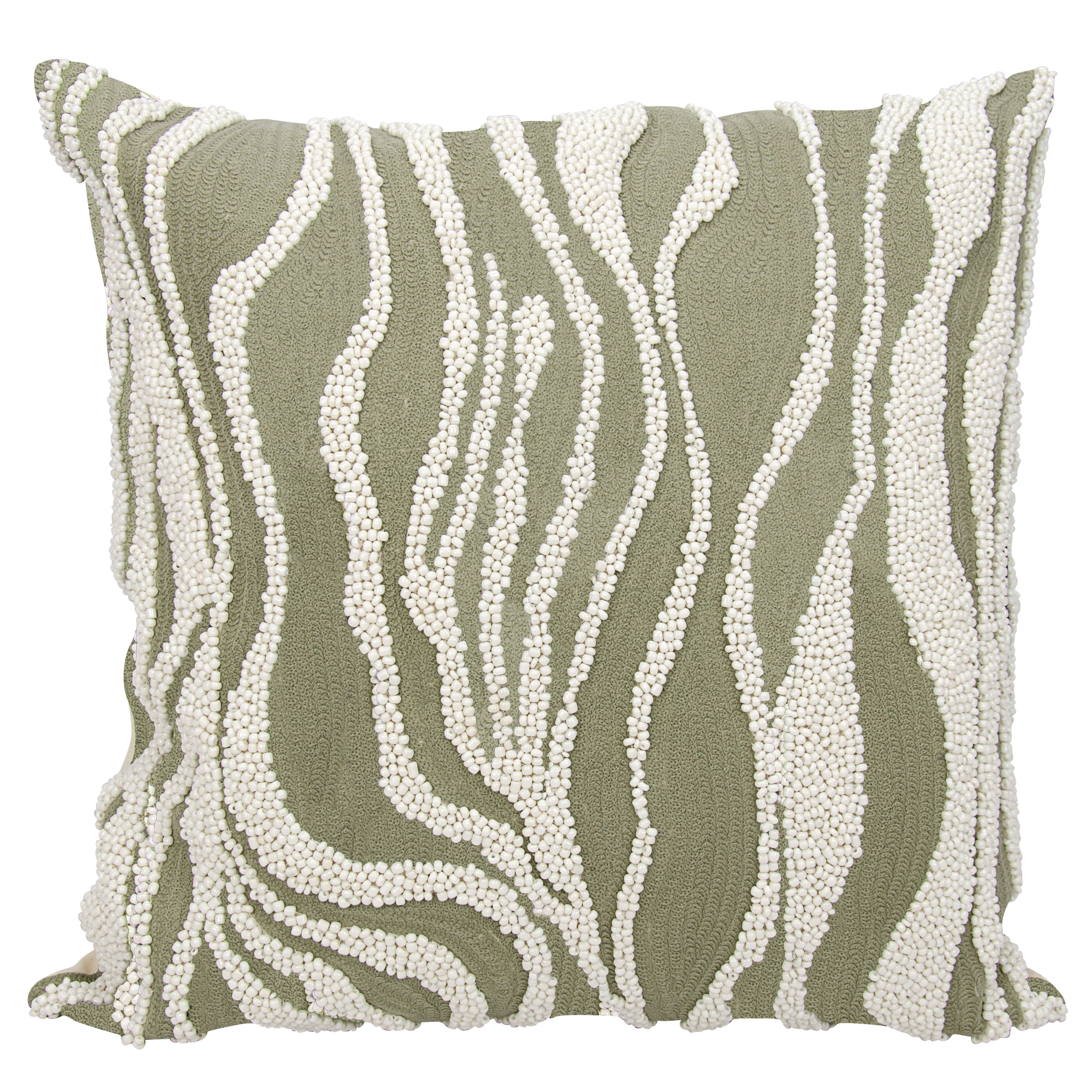 Nourison Luminecence Beaded Zebra Grey Throw Pillow
