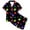 Black, variant on WOYY Toddler Boys Pajama Sets Short Sleeve Button Shirt Shorts Homewear Set Sleepwear PJ's