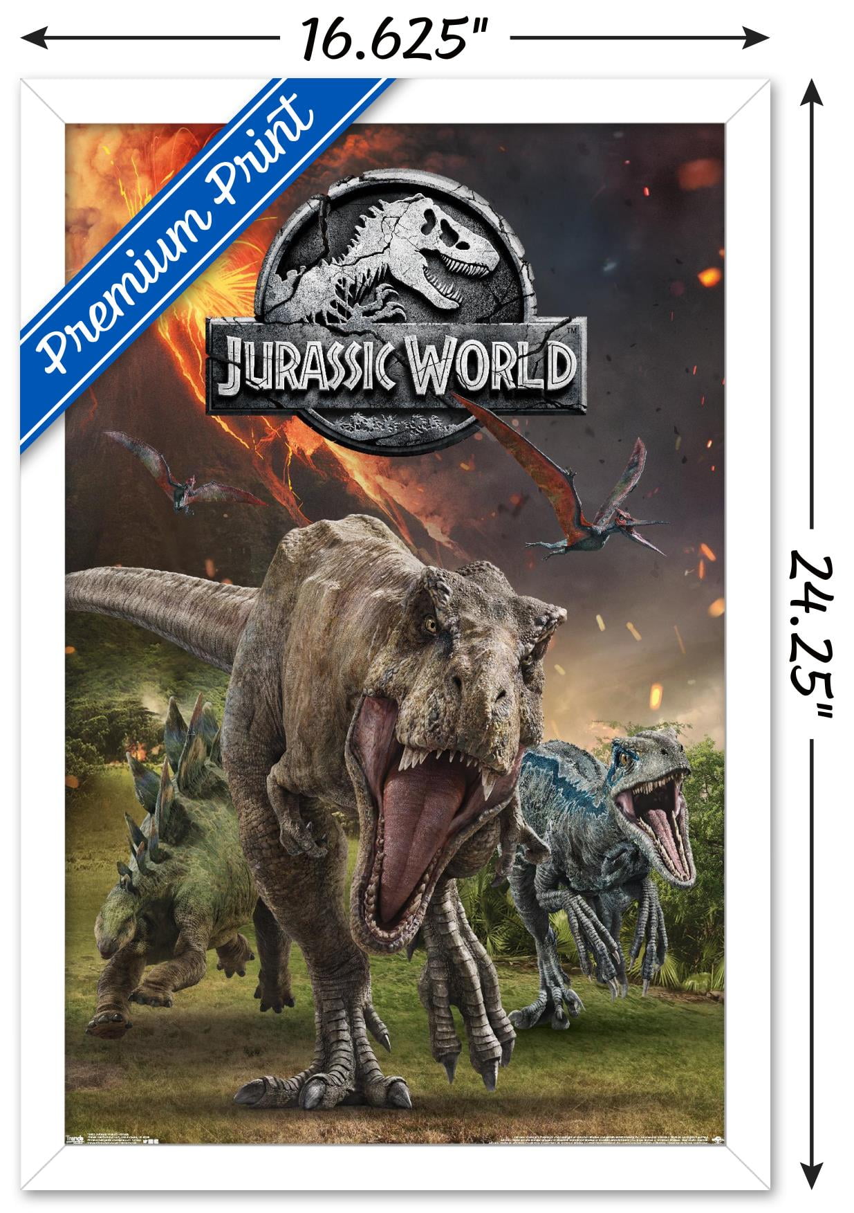 Jurassic World: Fallen Kingdom - Group Wall Poster with Push Pins, 14.725  x 22.375 