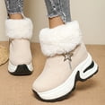 thumbnail image 2 of Beige Women Star Detail Height Boost Warm Boots Plus Size For Autumn And Winter Style Snow Boots Ideal For Casual Use, 2 of 9