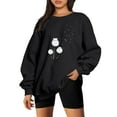 thumbnail image 1 of 2023 Chandail en Molleton Oversize pour Femmes Mode Décontractée Manches Longues Imprimé Chandail en Molleton Dames Hauts Blouse Coupe Ample Hauts Femmes, 1 of 4