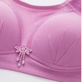thumbnail image 4 of Bras for Women No Underwire Push up Bra Wire-Free Underwear Pullover Bra Everyday Underwear V-Neck Padded Bra Feature Hook and Eye Closure Sport Bra Style Y-314 , Purple L, 4 of 8