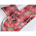 thumbnail image 3 of Tulips Bed Runner Set, Watercolor Style Delicate Flowers Boho Pattern on Jungle Colors Backdrop, Decorative Bedding Scarf & a Pillow Sham for Hotels Homes, Twin, Dark Coral Olive Green, by Ambesonne, 3 of 3