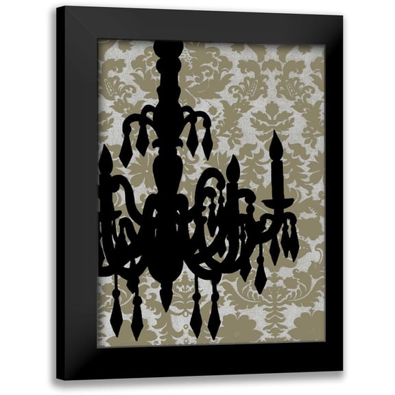 Harper, Ethan 12x14 Black Modern Framed Museum Art Print Titled - Small Chandelier Silhouette II