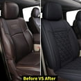 thumbnail image 3 of Coverado Custom Fit Dodge RAM Seat Cover with Curved Back Bench Seat, Full Set Waterproof Leather Truck Pickup Seat Protectors Fit 2002-2023 1500/ 2010-2023 2500 3500 Crew Quad Cab, Black, 3 of 6