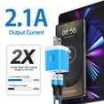 thumbnail image 2 of Type C Charger Fast Charging, Dual Port Charger Block with 2pcs USB C Cable 10FT, USB C Block Wall Charger Adapter Plug Charger Station w/ Type C Charging Cable Compatible for iPhone, Android, Blue, 2 of 7