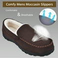thumbnail image 2 of NCCB Men's Slippers Mens Moccasin Slippers with Memory Foam Fuzzy Faux Fur House Slippers Indoor Outdoor Bedroom Shoes Brown 12, 2 of 6