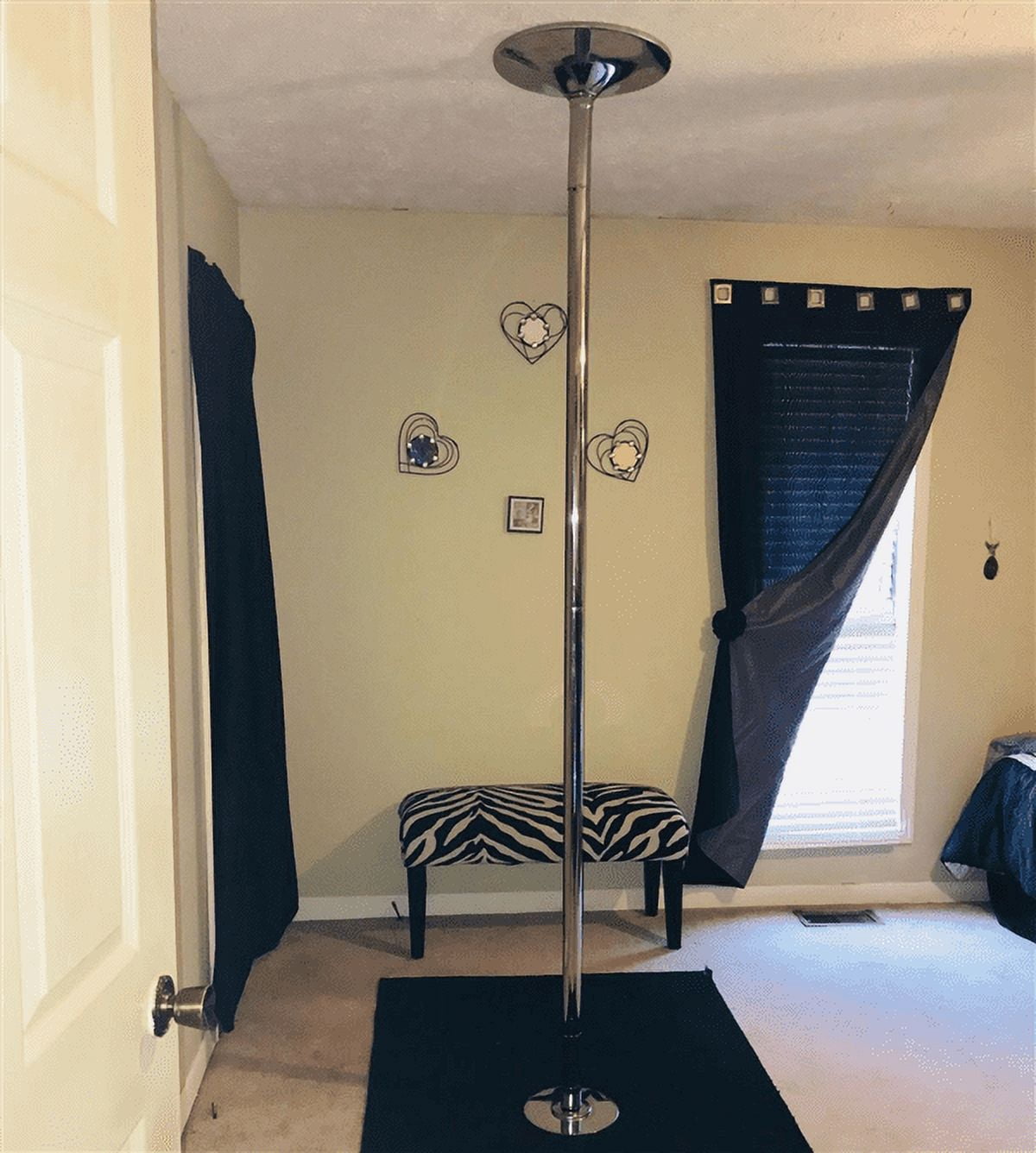 Portable Professional Dance Pole Stripper Exercise Pole Silver