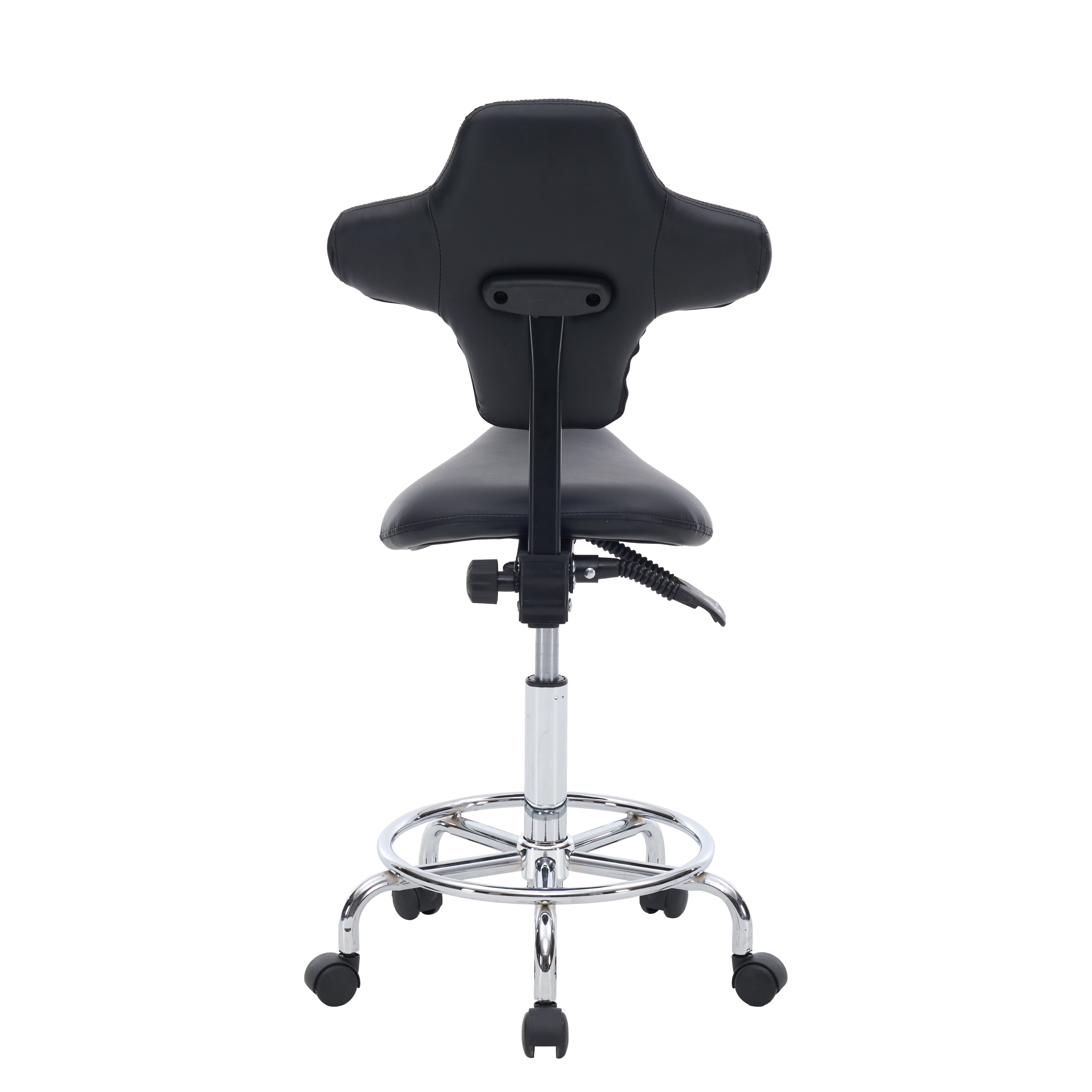 Saddle Stool Chair with Wheels,Ergonomic Swivel Rolling Height Adjustable for Salon Beauty Clinic Dentist Tattoo Home Office(Black)