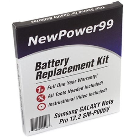 Samsung GALAXY Note PRO 12.2 SM-P905V Battery Replacement Kit with Tools, Video Instructions, Extended Life Battery and Full One Year