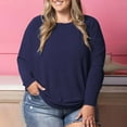 thumbnail image 5 of Delayuji Fashion Women's loose, plus-size casual round-neck long-sleeved T-shirt top, 5 of 5