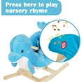 thumbnail image 4 of Kinbor Kids Rocking Horse Plush Dolphin Ride On Toy with Sound & Seat Belts, Blue, 4 of 8