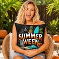 thumbnail image 6 of Halloween Home Decor, Summerween Decor, Halloween Throw Pillow, Pillow Cover, 18X18 Inch Woven Linen Pillow Protector with Witch, Jack O Lantern, Surfboard and Pineapple Print for, 6 of 7