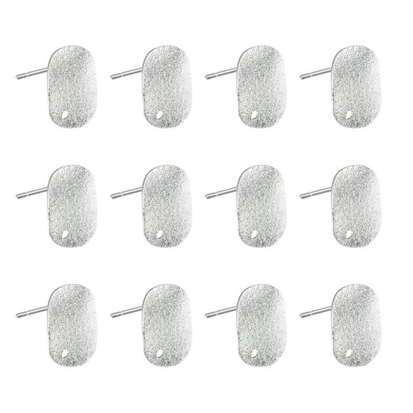 BRIGHTFUFU Pendientes de 20pc con agujeros Aleación de oreja plana Decoración de regalo para la señora de la niña (plata)