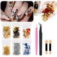 thumbnail image 1 of Juego de láminas para uñas con herramientas para uñas 6 botellas de copos yeacher lámina de uñas, 1 of 7