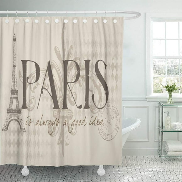 SUTTOM French Paris is Always Good Idea Eiffel Tower Tour Shower Curtain 60x72 inch