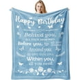 thumbnail image 1 of LHSHID Birthday Gifts for Women/Men/Her/Him Blanket Sky Blue Happy Birthday Decorations Women/Men Throw Blankets Bday Gift for Women/Men Unique Best Birthday Gift Ideas 60"x80", 1 of 4