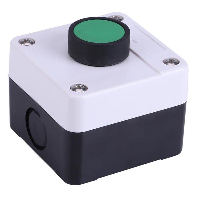 Herwey Weatherproof Green Push Button Switch One Button Control Box for Gate Opener,Push Button Switch, Switch Box