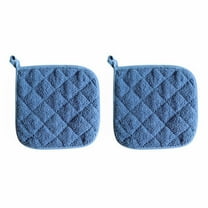 2 Piece Cotton Pot Holder Set - 8"x8", Quilted, Heat-resistant, for Kitchen Oven