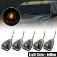 thumbnail image 2 of 5pcs Top Cab Marker Light Roof Running Lamps Clear Covers Lens Yellow LED Light for Ford F150 F250 F350 F450 1999-2016, 2 of 6