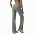 thumbnail image 2 of NOLDARES Women’s Flare Leggings High Waisted Bootcut Yoga Pants Tummy Control Seamless Flared Bell Bottom Workout Gym Pants(L040-Grey), 2 of 8
