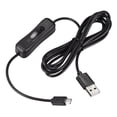 thumbnail image 1 of Unique Bargains Rallonge USB Mâle vers Micro USB Mâle avec Interrupteur 2M Noir, 1 of 5