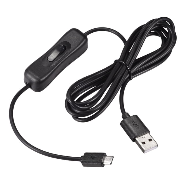 Unique Bargains Rallonge USB Mâle vers Micro USB Mâle avec Interrupteur 2M Noir