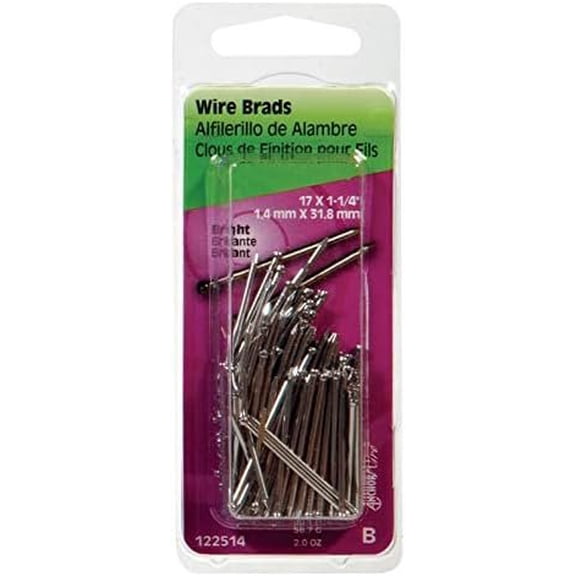 Hillman Brad Nails - 17 Ga, Bright Finish - 2 Oz, 1-1/4 In, Silver