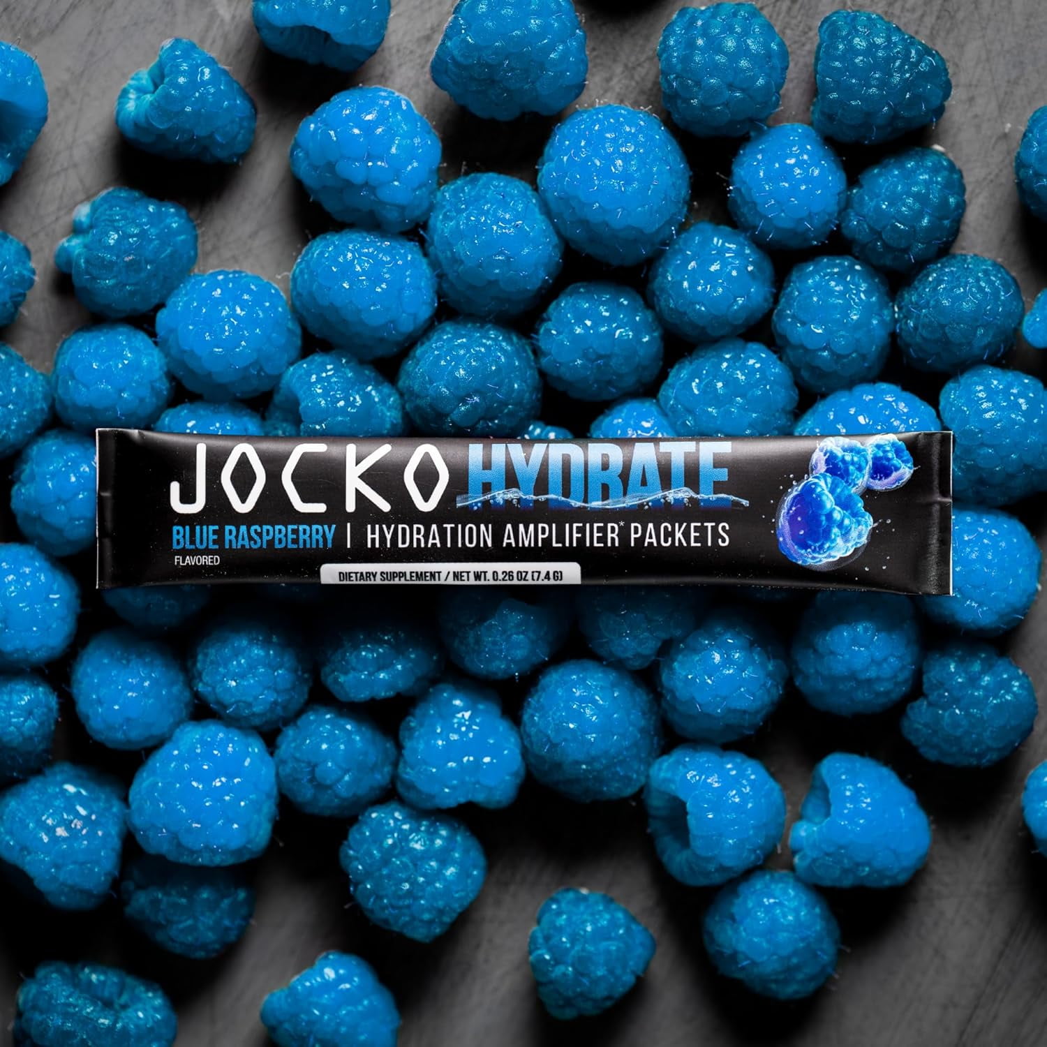 Jocko Fuel Hydrate Electrolytes Powder Packets - No Sugar, 16 Packets (Blue Raspberry)