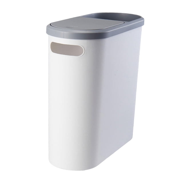 Bote de basura para baño delgado, contenedor de basura para cocina, contenedor de basura de espacio estrecho para el hogar, baño, inodoro, oficina y
