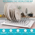thumbnail image 2 of Diatomite Dish Drying Mat for Kitchen Counter (15.7" x 11.8") – Fast Drying Stone Tray with Non-Slip Feet, Elevated Design & Marble Finish, Water Absorbent Countertop Protector, 2 of 7