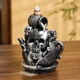 thumbnail image 2 of Vikakiooze Creatives Resin Teapot Skull Skulls Reverse Incense Burners Crafts Small Ornaments Resin Reverse Incense Burners, 2 of 9