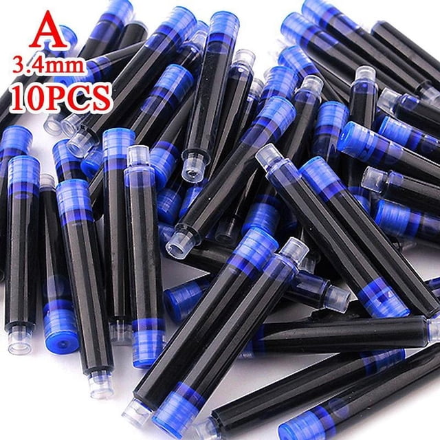 10pcs/Pack 3.4mm Caliber Ink Cartridges Fountain Pen Replaceable Ink Bag Standard Caliber Office Universal Supplies Ink Bag