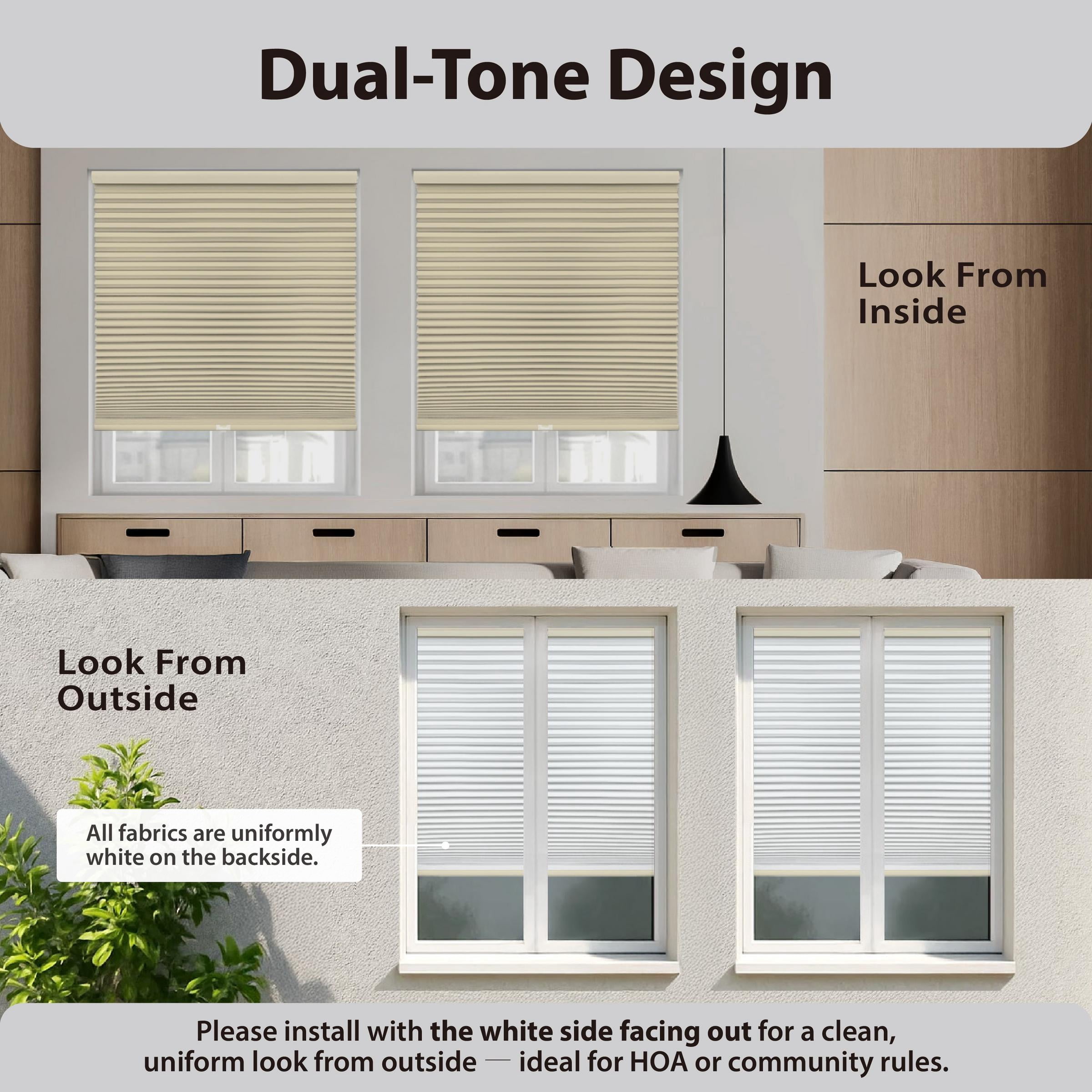 Regal Living Alabaster Blackout Cordless Cellular Shade 54.5" W x 72" L