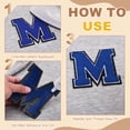 thumbnail image 4 of Uxcell 2 piezas de parches de letras de chenilla, 4.7" parches de letras N para coser, parches grandes de alfabeto bordados para ropa, bolsas, gorras, suministros de manualidades DIY, azul, 4 of 7