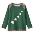 thumbnail image 2 of Craaazy Ladies' St. Patrick's Day Printed Patchwork Round-neck Long-sleeved Sweatshirts with Shamrock Graphic Gifts, 2 of 4