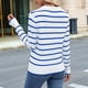 thumbnail image 5 of Camisas de Mujer con Cuello de Solapa, Cuello en V, Blusa de Larga, Blusa Informal Elegante. Azul M, 5 of 8