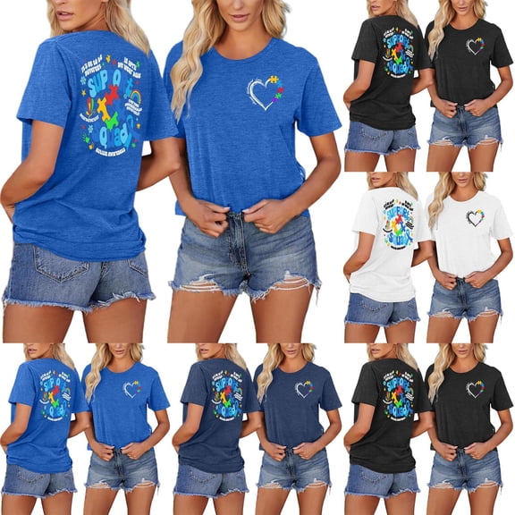 CHENge Autism Awareness Sunflower Men Women Autism ASD ADHD Sunflower T-Shirt