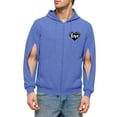thumbnail image 2 of YanHoo Hoodies for Men, Love Heart Dialysis Sweatshirt with Arm Zipper Jacket Full-Zip IV Hoodie for Dialysis Clothing Chemo Hoodie with Pockets Blue,XL, 2 of 7