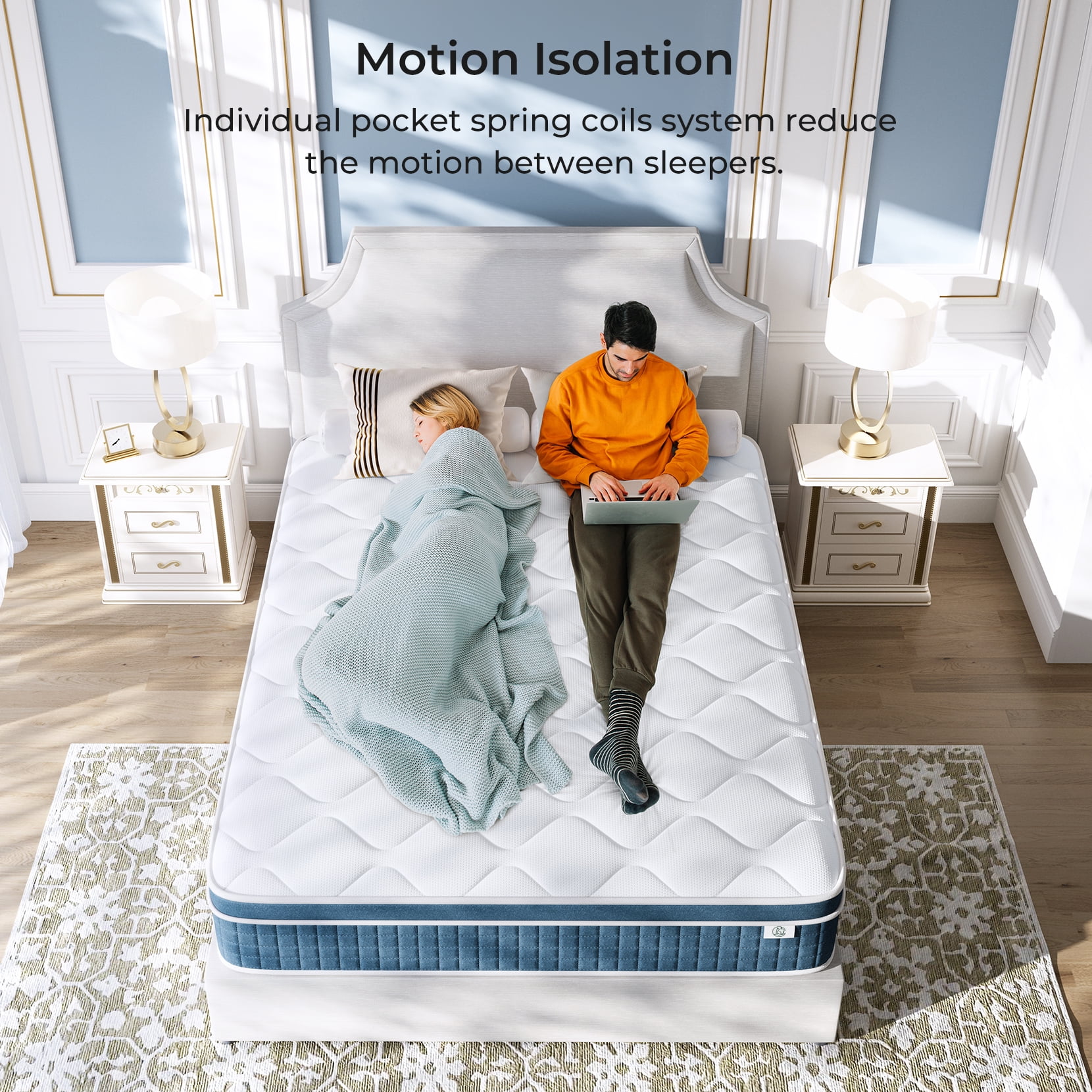 COFUNOK Queen Mattresses 10 Inch Hybrid Pillow Top Queen Size Mattress in a Box, Memory Foam and Pocket Coil Innerspring Mattresses, Cooling & Silent Sleep, Pressure Relief, Medium Feel