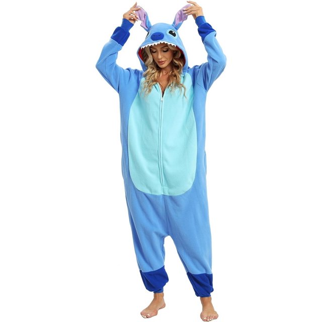 Pijama de una pieza para adultos, disfraz de Halloween, cosplay, ropa de fiesta, azul, XL