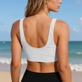 thumbnail image 2 of FINALGANG Womens Deep V Neck Solid Color Twist Front Wide Strap Bikini Top Padded Basic Swim Top Summer Swimwear For Poolside Beach Activities Classic Swimwear XL, 2 of 6