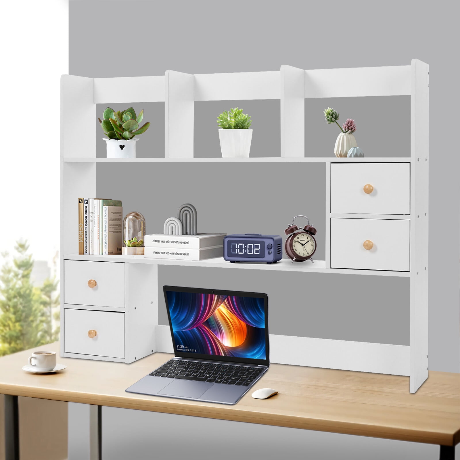 3 Tiers 100cm Office Desktop Organizer Stand Storage Rack Tabletop Display Rack