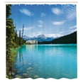 thumbnail image 3 of Ambesonne Landscape Shower Curtain, Canadian Lake Castle, 69"Wx75"L, Turquoise Green, 3 of 5