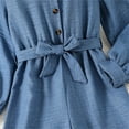 thumbnail image 6 of uikmnh Long Sleeve Romper Elegant Long Sleeve Lapel Collar Romper Jumpsuit with Waist Tie for Girls Autumn Kids Fashion Outfit Size:8-9 Years, 6 of 9