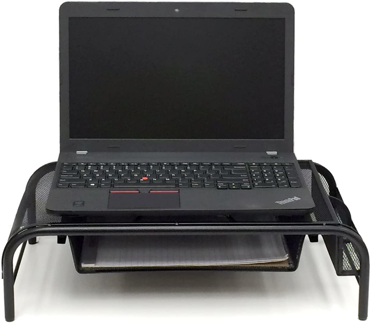 Mind Reader MESHMONSTABLK Raise Metal Mesh Monitor Stand with Drawer