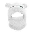 thumbnail image 4 of UngA Girls' 3-in-1 Beanie Hat with Scarf & Mask, Fleece-Lined Winter Ear Muff Beanie for Cold Weather (White,3-10 Years), 4 of 7