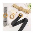 thumbnail image 4 of Cinturón elástico tejido de paja Ficarrico para mujer, 4 paquetes, cinturón de cintura trenzado ajustado con hebilla de estilo de madera, cinturón trenzado bohemio de moda para mujer, 4 of 5