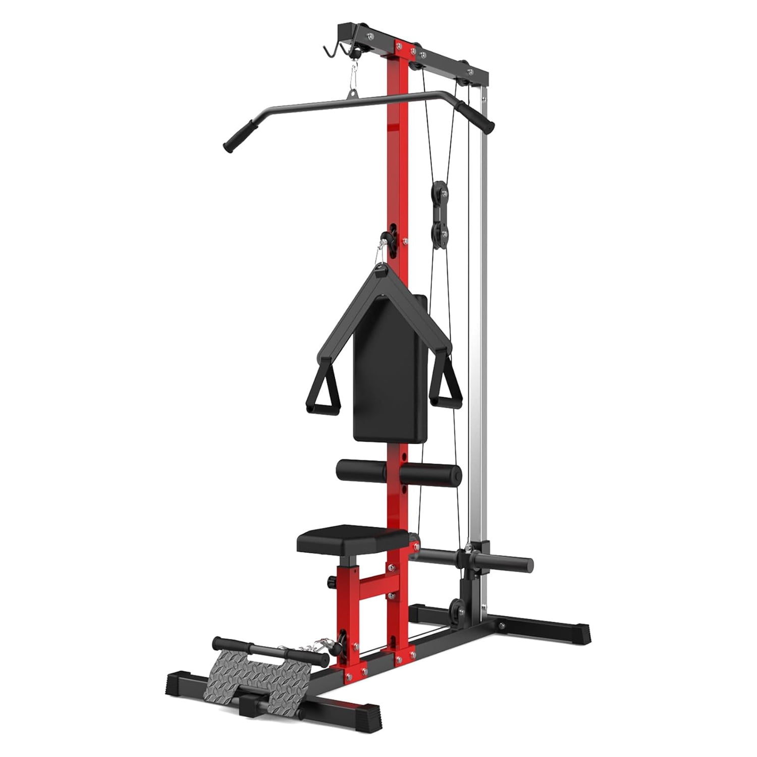 M optimized LAT Pulldown Machine, LAT Cable Machine with High and Low Pulley Station, Row Cable Machine Home Gym with Leg Support, Tricep Workout Equipment